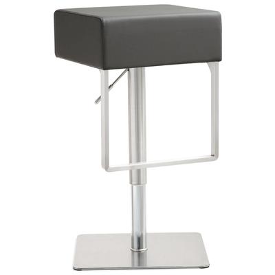 Bar Chairs and Stools Tov Furniture Seville-Stool Stainless Steel Grey Dining Room Furniture TOV-K3632 641676979179 Stools Gray Grey Bar Footrest 
