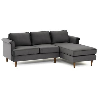 Sofas and Loveseat Tov Furniture Porter-Sectional Velvet Wood Grey Living Room Furniture TOV-L44128 793611834651 Sectionals Loveseat Love seatSectional So Velvet Contemporary Contemporary/Mode 
