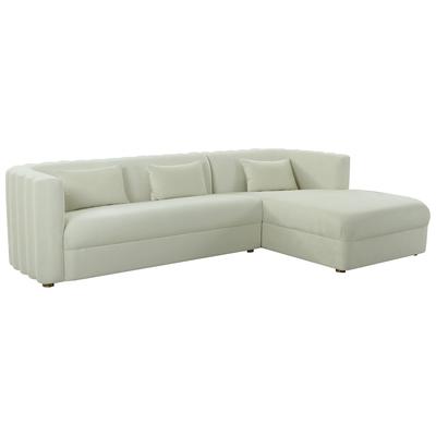 Sofas and Loveseat Tov Furniture Callie-Sectional Velvet Cream Living Room Furniture TOV-L44156-L44158 793611835399 Sectionals Loveseat Love seatSectional So Velvet Contemporary Contemporary/Mode Tufted tufting 