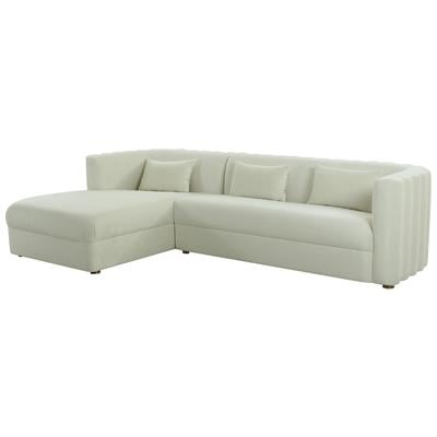 Sofas and Loveseat Tov Furniture Callie-Sectional Velvet Cream Living Room Furniture TOV-L44157-L44159 793611835405 Sectionals Loveseat Love seatSectional So Velvet Contemporary Contemporary/Mode Tufted tufting 