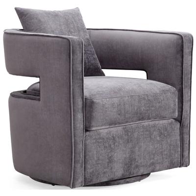 Chairs Tov Furniture Kennedy-Chair Velvet Grey Living Room Furniture TOV-L6125 806810354384 Accent Chairs Gray Grey Accent Chairs Accent 