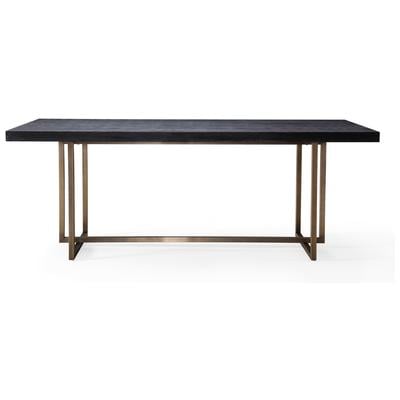 Dining Room Tables Tov Furniture Mason-Table Stainless Steel Wood Black Dining Room Furniture TOV-L6138 806810354513 Dining Tables Black Gold Metal Aluminum BRON 