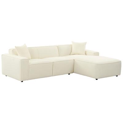 Sofas and Loveseat Tov Furniture Olafur-Sectional Linen Wood Cream Living Room Furniture TOV-L68455-L68459 793580620422 Sectionals Loveseat Love seatSectional So Linen Velvet Contemporary Contemporary/Mode 