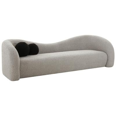 Sofas and Loveseat Tov Furniture Leonie-Sofa Faux Shearling Wood Grey Living Room Furniture TOV-L68580 793580623874 Sofas Loveseat Love seatSofa Contemporary Contemporary/Mode 