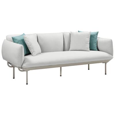 Tov Furniture Sofas and Loveseat, Loveseat,Love seatSofa, Polyester, Contemporary,Contemporary/ModernModern,Nuevo,Whiteline,Contemporary/Modern,tov,bellini,rossetto, Light Grey, Aluminum,Olefin Fabric,Polyester, Outdoor Furniture, Sofas, 793580629098