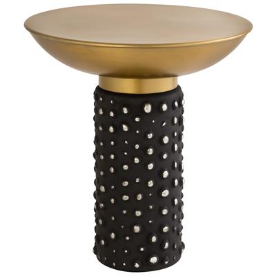 Tov Furniture Accent Tables, Glass Tables,glassMetal Tables,metal,aluminum,ironAccent Tables,accentSide Tables,side, Antique Brass,Black, Glass,Iron, Living Room Furniture, Side Tables, 793611829169, TOV-OC18230