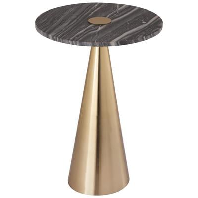 Tov Furniture Accent Tables, Metal Tables,metal,aluminum,ironAccent Tables,accentHall Tables,hall,center,centre,entry,drumSide Tables,side, Gold,Grey Marble, Iron,Marble, Living Room Furniture, Side Tables, 793611832190, TOV-OC1