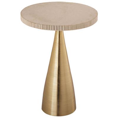 Accent Tables Tov Furniture Celeste-Table Aluminum Stone Gold Natural Stone Living Room Furniture TOV-OC18353 793611832282 Side Tables Metal Tables metal aluminum ir 
