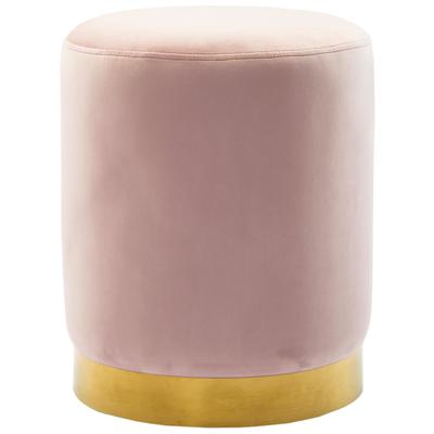 Tov Furniture Ottomans and Benches, Gold,Pink,Fuchsia,blush, Blush, MDF,Metal,Stainless Steel, Living Room Furniture, Ottomans, 806810358597, TOV-OC3833