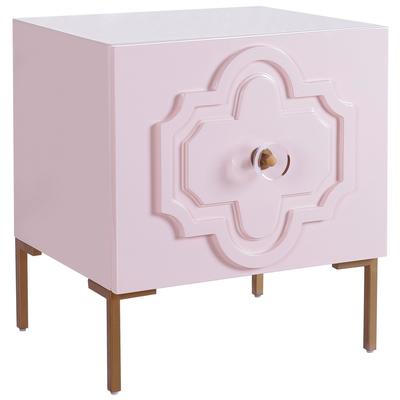 Tov Furniture Accent Tables, Metal Tables,metal,aluminum,ironAccent Tables,accentSide Tables,side, Pink, Iron,MDF, Bedroom Furniture, Nightstands, 806810355886, TOV-OC4106