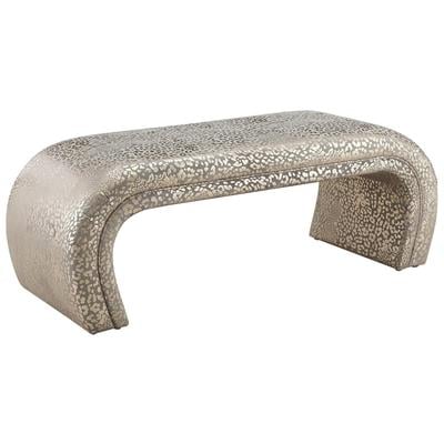 Tov Furniture Ottomans and Benches, Gold, Gold, Velvet,Wood, Living Room Furniture, Benches, 793611829794, TOV-OC6378