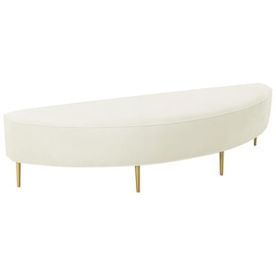 Ottomans and Benches Tov Furniture Bianca-Bench Velvet Wood Cream Bedroom Furniture TOV-OC68355 793580617170 Benches Cream beige ivory sand nudeGol 