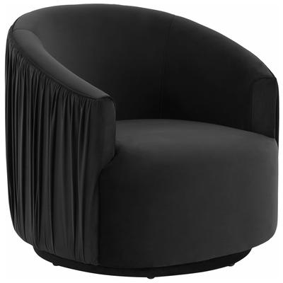 Chairs Tov Furniture London-Chair Velvet Black Living Room Furniture TOV-S44151 793611835276 Accent Chairs Black ebony Accent Chairs Accent 