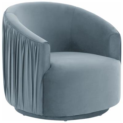 Chairs Tov Furniture London-Chair Velvet Blue Living Room Furniture TOV-S44152 793611835283 Accent Chairs Blue navy teal turquiose indig Accent Chairs Accent 