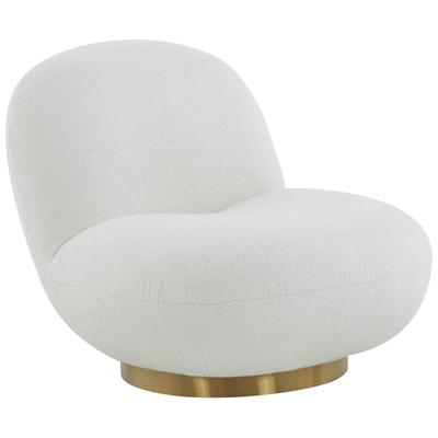 Chairs Tov Furniture Emily-Chair Boucle White Living Room Furniture TOV-S44175 793611835535 Accent Chairs Gold White snow Accent Chairs Accent 
