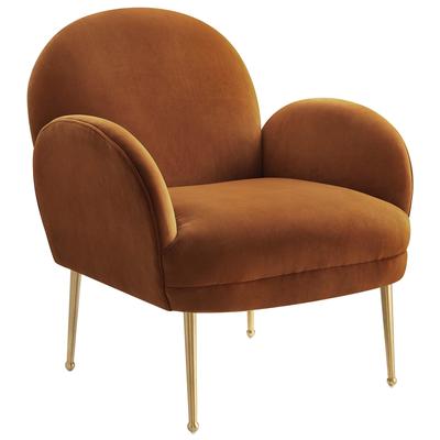 Chairs Tov Furniture Gwen- Chair Velvet Cognac Living Room Furniture TOV-S6391 793611829923 Accent Chairs Gold Accent Chairs Accent 