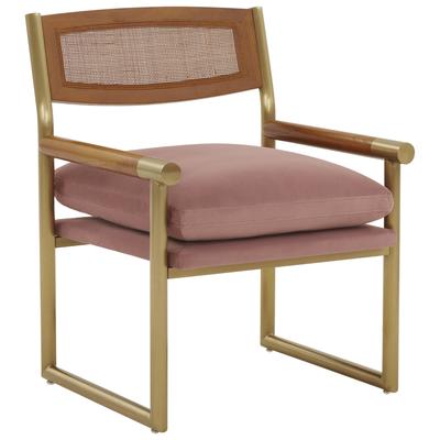 Chairs Tov Furniture Harlow-Chair Rattan Stainless Steel Velvet Mauve Living Room Furniture TOV-S68449 793580620163 Accent Chairs Gold Accent Chairs Accent 