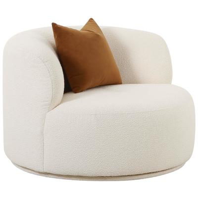 Chairs Tov Furniture Fickle-Chair Boucle Wood Cream Living Room Furniture TOV-S68671 793580626349 Accent Chairs Cream beige ivory sand nude Accent Chairs Accent 