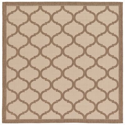 Unique Loom Rugs, Brown,sable, synthetics,Olefin,polyester,polypropylene,Polyolefin,acrylic, Area Rugs,Area rugOutdoor, Octagons,Square, 6x6, Brown, Machine Made; 6x6, Geometric; Border; Trellis, Polypropylene, Area Rugs, 3126