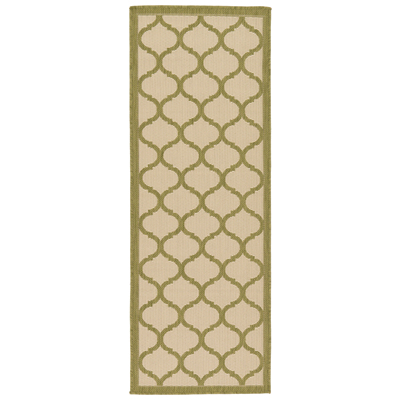 Unique Loom Rugs, synthetics,Olefin,polyester,polypropylene,Polyolefin,acrylic, Area Rugs,Area rugOutdoor, Octagons, 6x2, Olive, Machine Made; 6x2, Geometric; Border; Trellis, Polypropylene, Area Rugs, 3127187