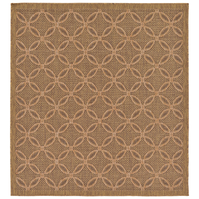 Unique Loom Rugs, Brown,sable, synthetics,Olefin,polyester,polypropylene,Polyolefin,acrylic, Area Rugs,Area rugOutdoor, Octagons,Square, 6x6, Light Brown, Machine Made; 6x6, Geometric; Border; Trellis, Polypropylene, Area Rugs