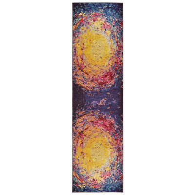 Unique Loom Rugs, synthetics,Olefin,polyester,polypropylene,Polyolefin,acrylic, Round, 10x2, Multi, Machine Made; 10x2, Abstract, Polypropylene, Area Rugs, 3127741