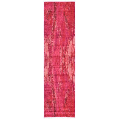 Unique Loom Rugs, Pink,Fuchsia,blush, synthetics,Olefin,polyester,polypropylene,Polyolefin,acrylic, 10x2, Pink, Machine Made; 10x2, Abstract; Overdyed, Polypropylene, Area Rugs, 3128101