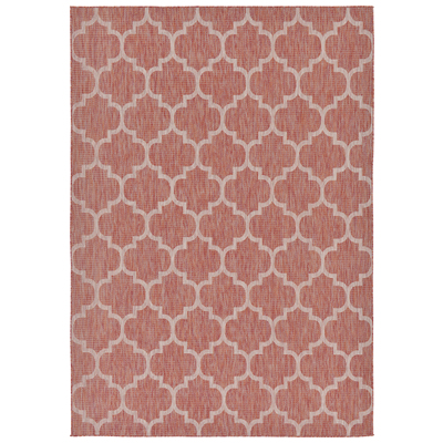 Unique Loom Rugs, Red,Burgundy,ruby, synthetics,Olefin,polyester,polypropylene,Polyolefin,acrylic, Area Rugs,Area rugOutdoor, Octagons,Rectangular, 10x7, Rust Red, Machine Made; 10x7, Geometric; Trellis, Polypropylene, Area Rugs, 3128960