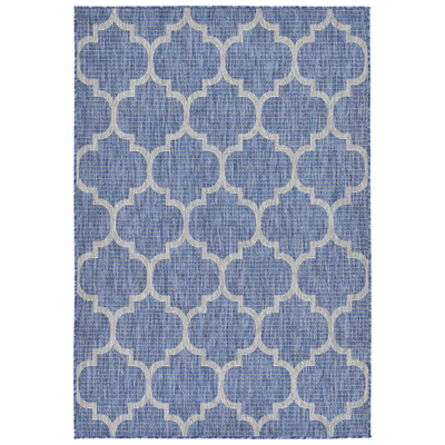 Rugs Unique Loom Outdoor Trellis Polypropylene Navy Blue 3128999 Area Rugs Blue navy teal turquiose indig synthetics Olefin polyester po Area Rugs Area rugOutdoor Octagons Rectangular 6x4 