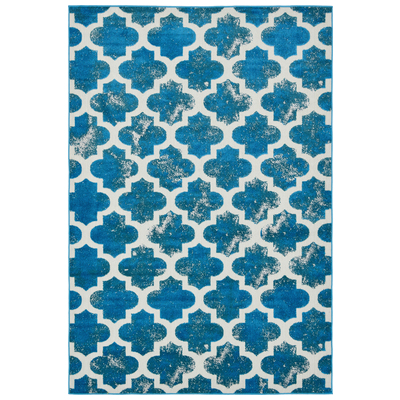 Rugs Unique Loom Nashville Indoor/Outdoor Polypropylene Turquoise 3132489 Area Rugs synthetics Olefin polyester po Outdoor Rectangular 9x6 