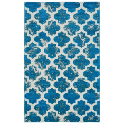 Rugs Unique Loom Nashville Indoor/Outdoor Polypropylene Turquoise 3132490 Area Rugs synthetics Olefin polyester po Outdoor Rectangular 8x5 