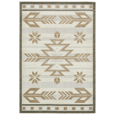 Unique Loom Rugs, Brown,sable, synthetics,Olefin,polyester,polypropylene,Polyolefin,acrylic, Outdoor, Rectangular, 9x6, Light Brown, Machine Made; 9x6, Southwestern; Geometric; Striped; Carved, Polypropylene, Area Rugs, 3132495