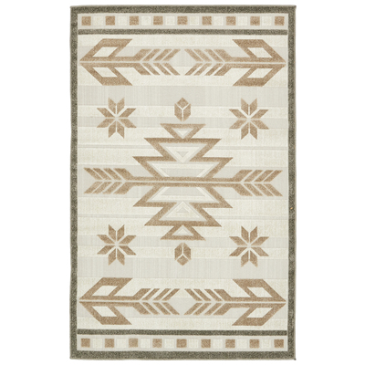 Unique Loom Rugs, Brown,sable, synthetics,Olefin,polyester,polypropylene,Polyolefin,acrylic, Outdoor, Rectangular, 8x5, Light Brown, Machine Made; 8x5, Southwestern; Geometric; Striped; Carved, Polypropylene, Area Rugs, 3132496