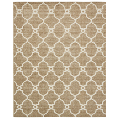 Unique Loom Rugs, Brown,sable, synthetics,Olefin,polyester,polypropylene,Polyolefin,acrylic, Outdoor, Rectangular, 10x8, Light Brown, Machine Made; 10x8, Geometric; Carved; Trellis, Polypropylene, Area Rugs, 3132511