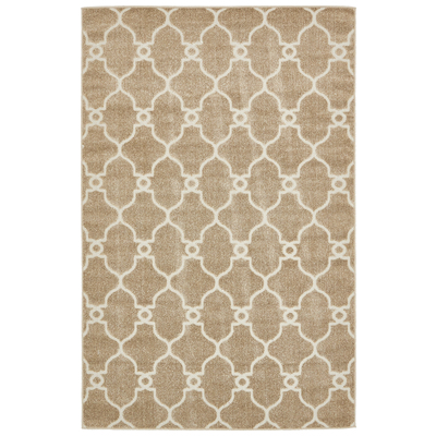 Unique Loom Rugs, Brown,sable, synthetics,Olefin,polyester,polypropylene,Polyolefin,acrylic, Outdoor, Rectangular, 8x5, Light Brown, Machine Made; 8x5, Geometric; Carved; Trellis, Polypropylene, Area Rugs, 3132514