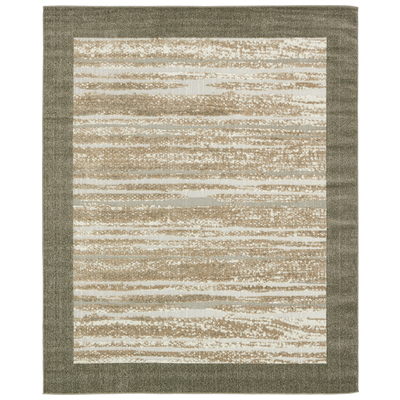 Unique Loom Rugs, Brown,sable, synthetics,Olefin,polyester,polypropylene,Polyolefin,acrylic, Outdoor, Rectangular, 10x8, Brown, Machine Made; 10x8, Border; Overdyed; Striped; Carved, Polypropylene, Area Rugs, 3132583