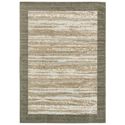 Unique Loom Rugs, Brown,sable, synthetics,Olefin,polyester,polypropylene,Polyolefin,acrylic, Outdoor, Rectangular, 10x7, Brown, Machine Made; 10x7, Border; Overdyed; Striped; Carved, Polypropylene, Area Rugs, 3132584