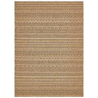 Unique Loom Rugs, Brown,sable, synthetics,Olefin,polyester,polypropylene,Polyolefin,acrylic, Area Rugs,Area rugOutdoor, Octagons,Rectangular, 10x7, Light Brown, Machine Made; 10x7, Geometric; Striped; Checkered; Chevron, Polypropylene, Area Rugs, 313