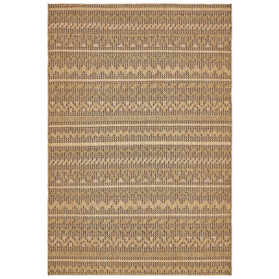 Unique Loom Rugs, Brown,sable, synthetics,Olefin,polyester,polypropylene,Polyolefin,acrylic, Area Rugs,Area rugOutdoor, Octagons,Rectangular, 9x6, Light Brown, Machine Made; 9x6, Geometric; Striped; Checkered; Chevron, Polypro
