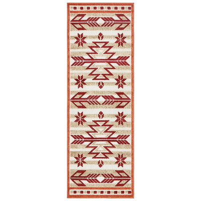 Unique Loom Rugs, Red,Burgundy,ruby, synthetics,Olefin,polyester,polypropylene,Polyolefin,acrylic, Outdoor, 6x2, Burgundy, Machine Made; 6x2, Southwestern; Geometric; Striped; Carved, Polypropylene, Area Rugs, 3136720