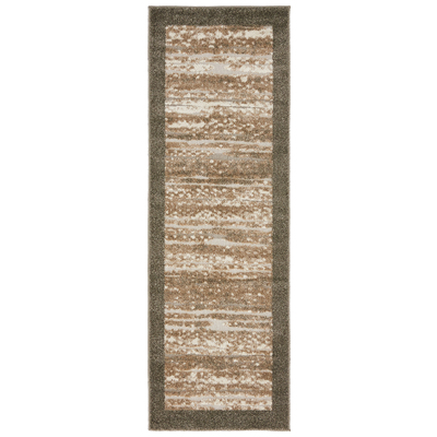 Unique Loom Rugs, Brown,sable, synthetics,Olefin,polyester,polypropylene,Polyolefin,acrylic, Outdoor, 6x2, Brown, Machine Made; 6x2, Border; Overdyed; Striped; Carved, Polypropylene, Area Rugs, 3136740