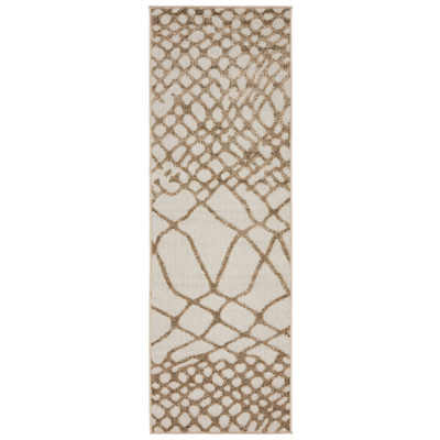 Unique Loom Rugs, Cream,beige,ivory,sand,nude, synthetics,Olefin,polyester,polypropylene,Polyolefin,acrylic, Outdoor, 6x2, Ivory, Machine Made; 6x2, Geometric; Carved, Polypropylene, Area Rugs, 3136741