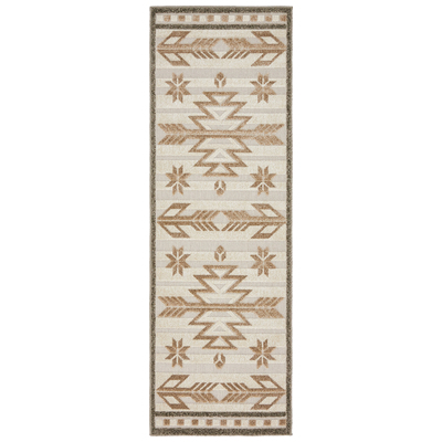Unique Loom Rugs, Brown,sable, synthetics,Olefin,polyester,polypropylene,Polyolefin,acrylic, Outdoor, 6x2, Light Brown, Machine Made; 6x2, Southwestern; Geometric; Striped; Carved, Polypropylene, Area Rugs, 3136742