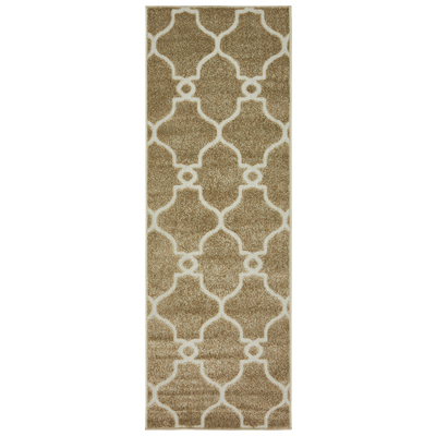 Unique Loom Rugs, Brown,sable, synthetics,Olefin,polyester,polypropylene,Polyolefin,acrylic, Outdoor, 6x2, Light Brown, Machine Made; 6x2, Geometric; Carved; Trellis, Polypropylene, Area Rugs, 3137611