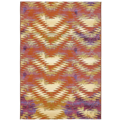 Unique Loom Rugs, Red,Burgundy,ruby, synthetics,Olefin,polyester,polypropylene,Polyolefin,acrylic, Area Rugs,Area rugOutdoor, Octagons,Rectangular, 8x5, Red, Machine Made; 8x5, Southwestern; Overdyed, Polypropylene, Area Rugs, 3138423