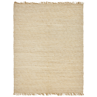 Unique Loom Rugs, Cream,beige,ivory,sand,nude, Cotton,denimJute and Sisal,jute,sisal, Rectangular, 10x8, Natural/Ivory, Hand Woven; 10x8, Trellis; Geometric; Braided; Traditional, 60% Jute and 40% Cotton, Area Rugs, 3138919