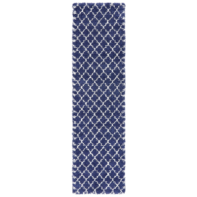 Rugs Unique Loom Marble Rabat Shag Polypropylene Navy Blue 3139521 Area Rugs Blue navy teal turquiose indig synthetics Olefin polyester po 10x2 