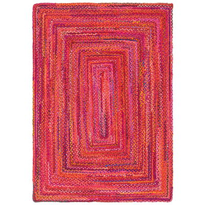 Unique Loom Rugs, Red,Burgundy,ruby, Cotton,denim, Rectangular, 9x6, Red, Hand Braided; 9x6, Braided, 100% Cotton, Area Rugs, 3142702