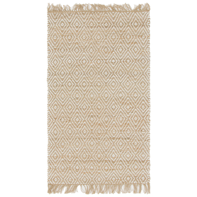 Unique Loom Rugs, Cream,beige,ivory,sand,nude, Cotton,denimJute and Sisal,jute,sisal, Rectangular, 5x3, Natural/Ivory, Hand Woven; 5x3, Trellis; Geometric; Braided; Traditional, 60% Jute and 40% Cotton, Area Rugs, 3142756