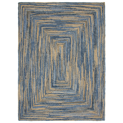 Rugs Unique Loom Braided Chindi 60% Cotton and 40% Jute Blue/Natural 3142926 Area Rugs Blue navy teal turquiose indig Cotton denimJute and Sisal jut Rectangular 12x9 